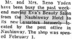 Naubinway Hotel & Cafe (Naubinway Inn) - Feb 1966 Ad On Beauty Salon Move (newer photo)